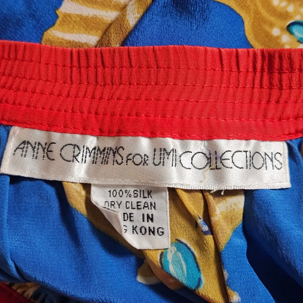 Vintage Anne Crimmins Silk Sea Shell Starfish Print Midi Skirt 27 Mermaidcore‎